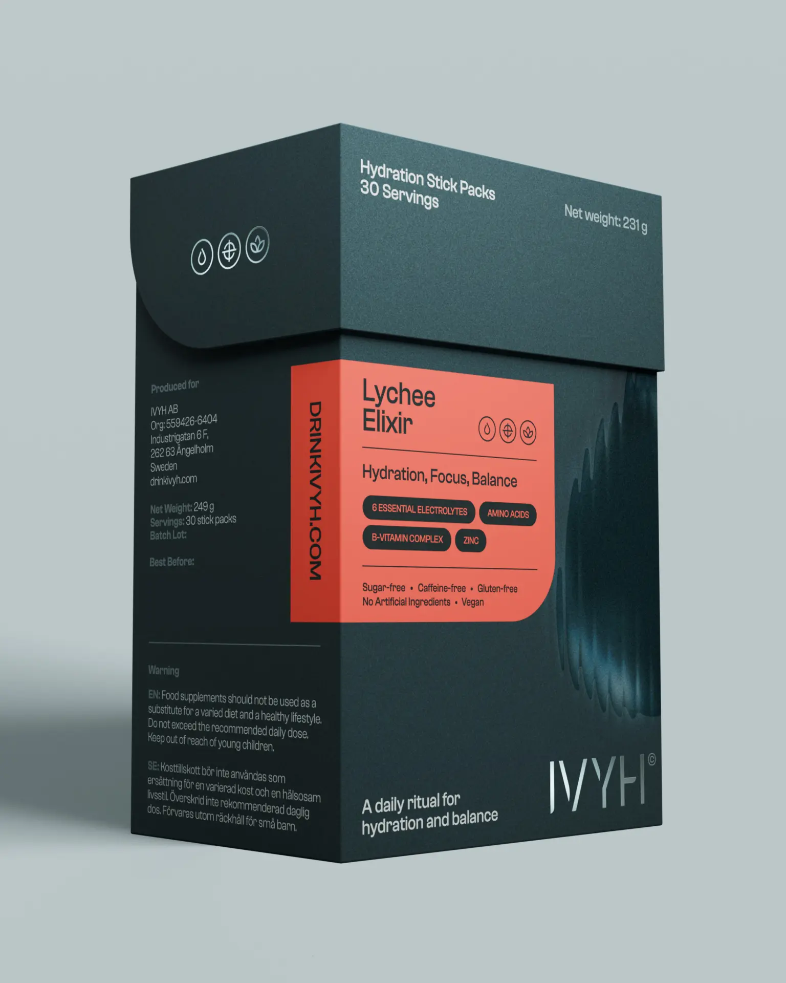 IVYH Lychee Elixir – låda med 30 stick packs